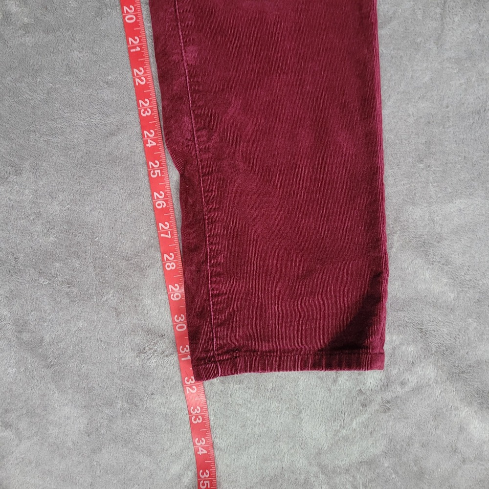 Christopher Blue 8 wine red corduroy pants slim leg mid rise twee preppy office - Picture 15 of 16